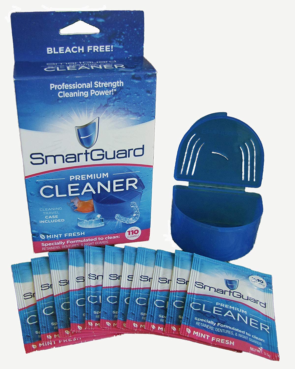SmartGuard Premium Cleaner Crystals & Case – 110 Cleanings | Clear Braces & Retainers