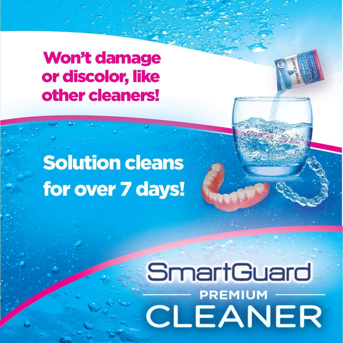 SmartGuard Premium Cleaner Crystals & Case – 110 Cleanings | Clear Braces & Retainers