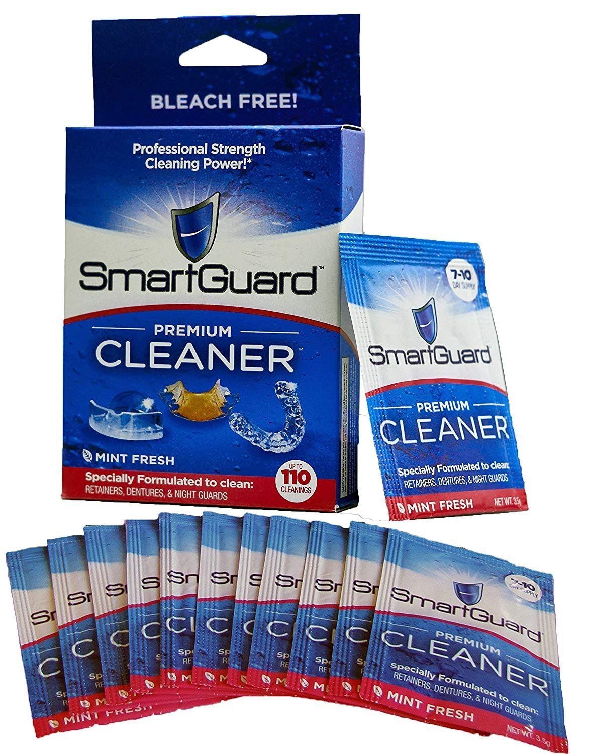 SmartGuard Premium Cleaner Crystals – 110 Cleanings | Dentures, Clear Braces & Mouth Guards