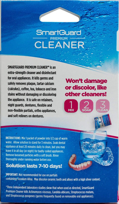 SmartGuard Premium Cleaner Crystals – 110 Cleanings | Dentures, Clear Braces & Mouth Guards
