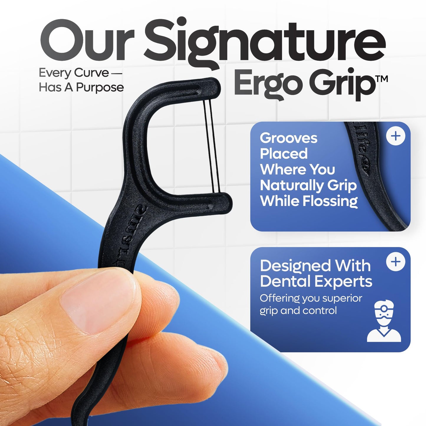 SmartLifeco Eco-Friendly Dual-Thread Dental Floss Picks (200ct) - Straw Wheat Blend & Activated Bamboo Charcoal