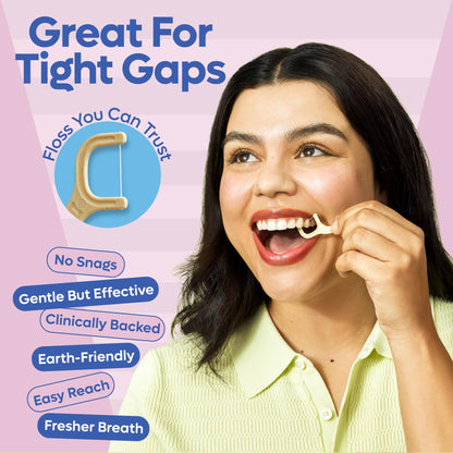SmartLifeco Eco-Friendly Dental Floss Picks (100ct) – Vegan, Unflavored, Straw Wheat Blend