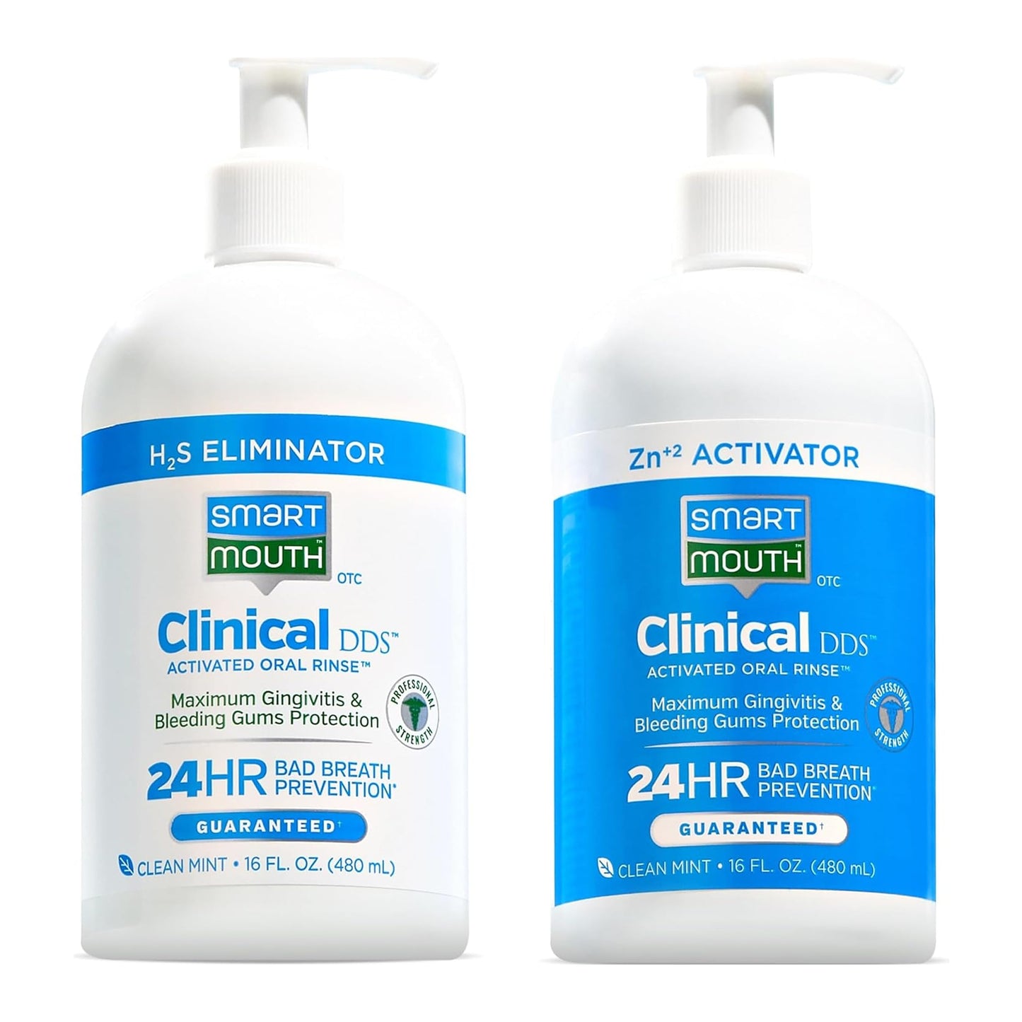 SmartMouth 2-Bottle Activated Mouthwash for Gum Health - 32 oz