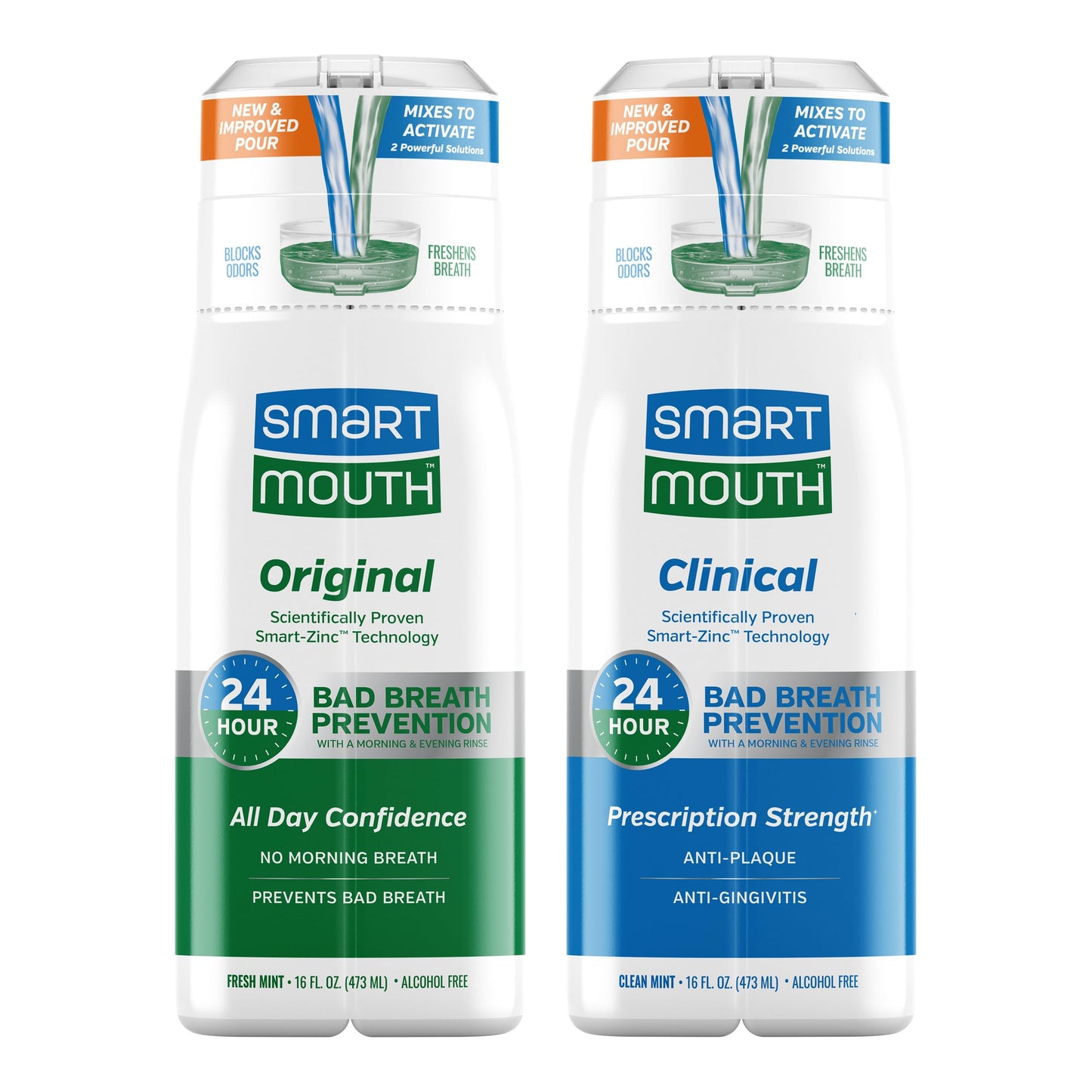 SmartMouth DDS Activated Clinical & Original Mouthwash – Fresh Breath, 16 oz