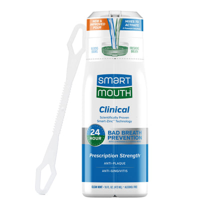 SmartMouth DDS Activated Clinical Mouthwash with Tongue Cleaner – Fresh Breath, Gum Health, 16 oz