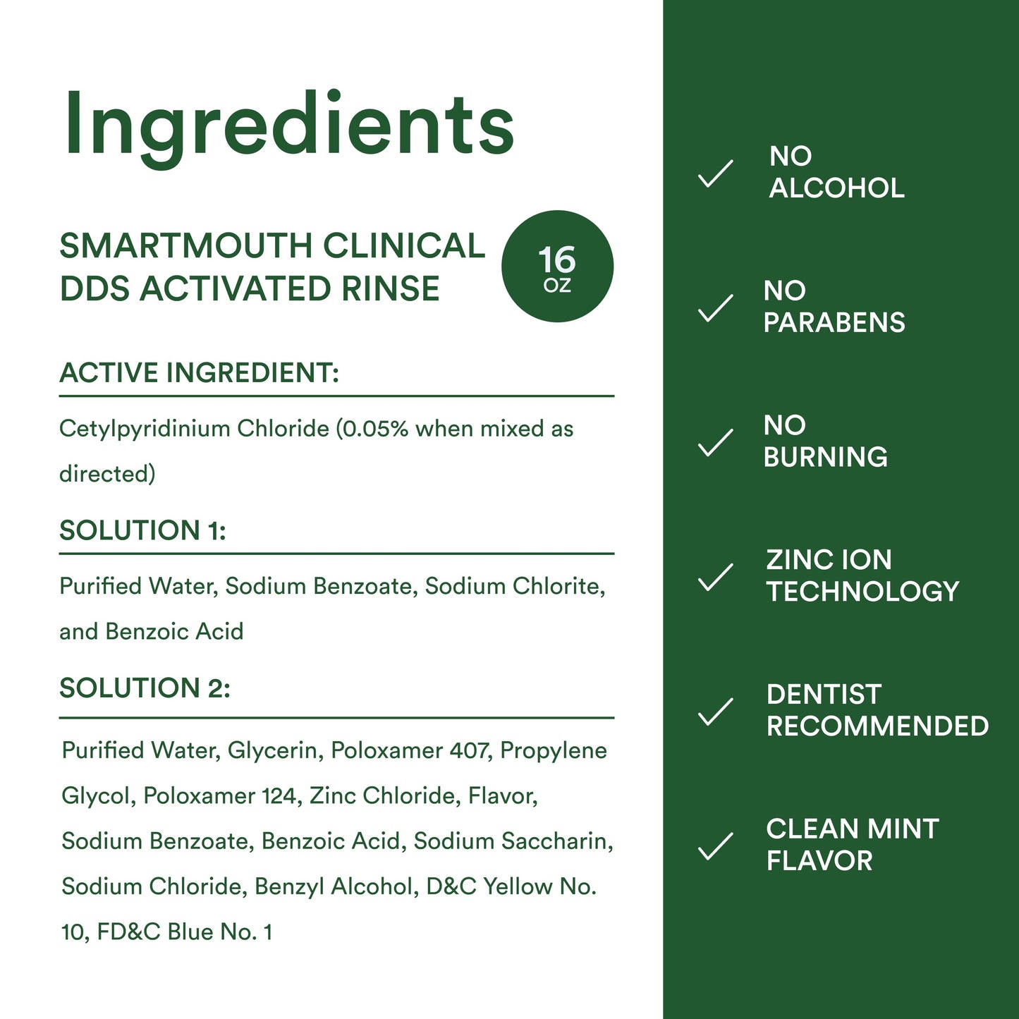 SmartMouth DDS Activated Clinical Mouthwash with Tongue Cleaner – Fresh Breath, Gum Health (16 oz x2)