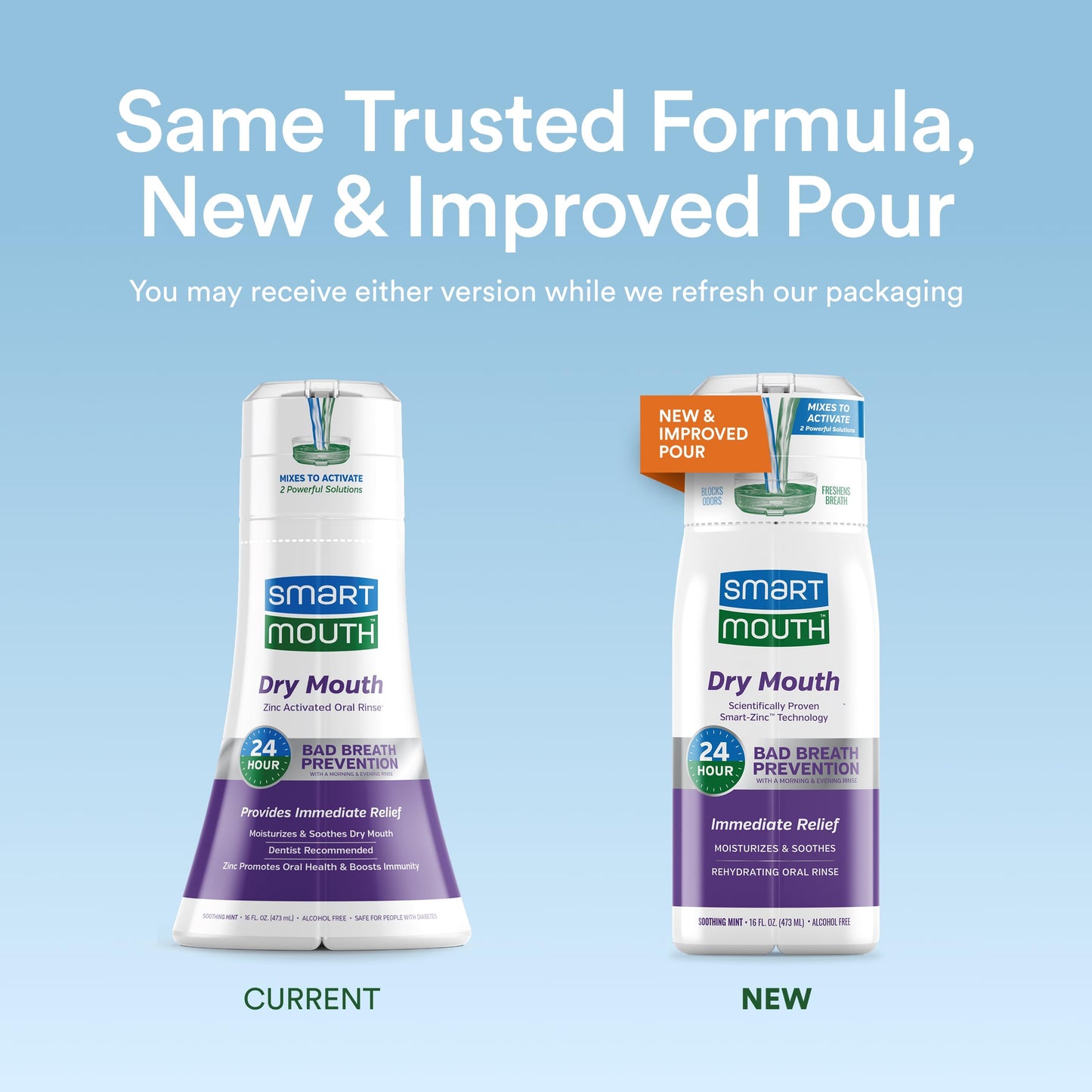 SmartMouth Dry Mouth Activated Mouthwash & Tongue Cleaner – Bad Breath Relief