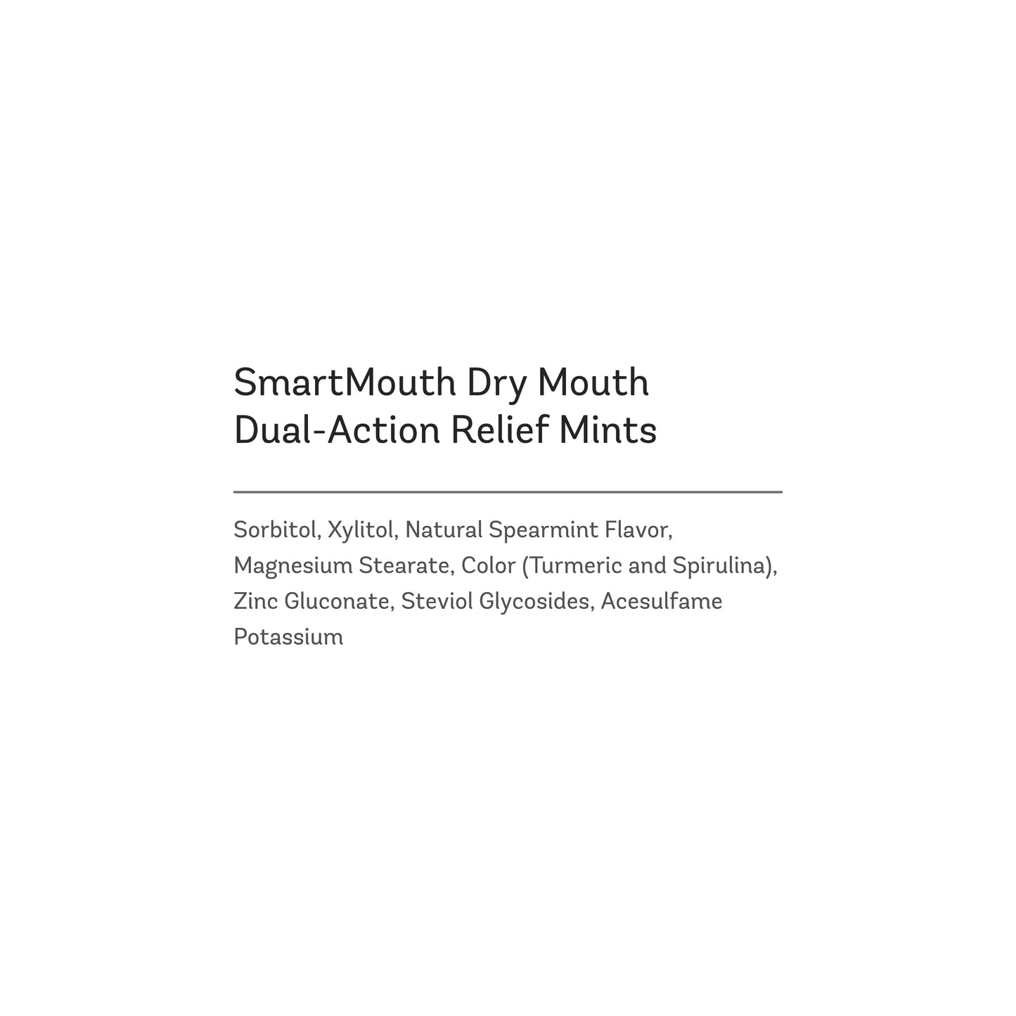SmartMouth Dry Mouth Dual-Action Mints - Sugar-Free Breath (Mellow Mint), 50 Count, 8 Pack