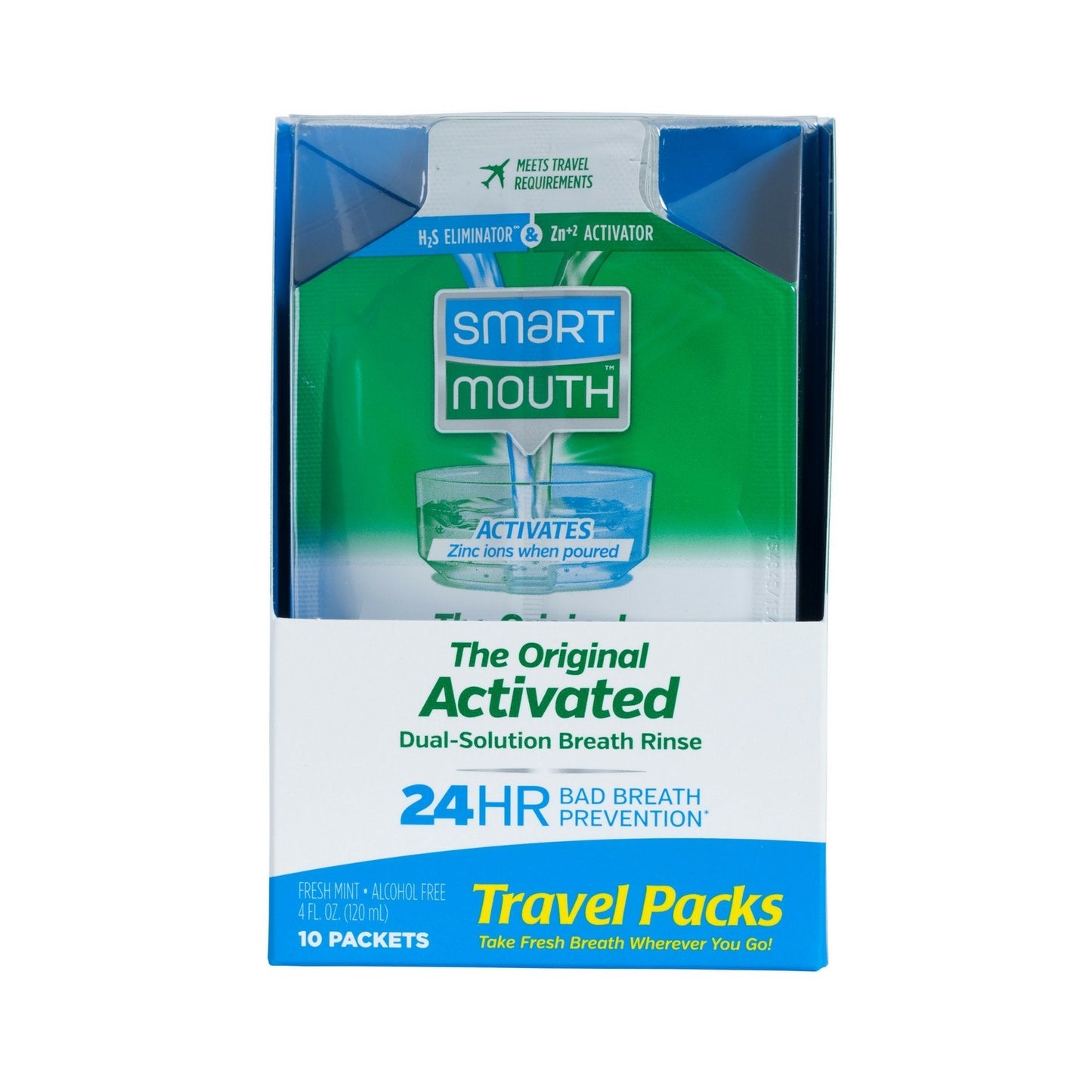 SmartMouth Mouthwash Packets Clean Mint - 10 Count | Fresh Breath on the Go