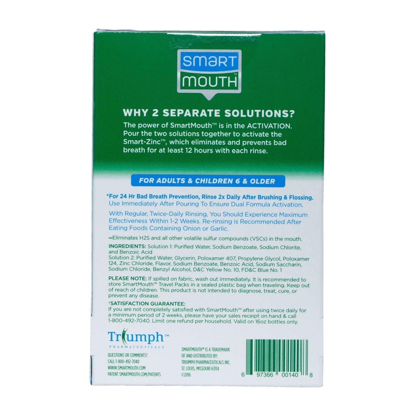 SmartMouth Mouthwash Packets Clean Mint - 10 Count | Fresh Breath on the Go