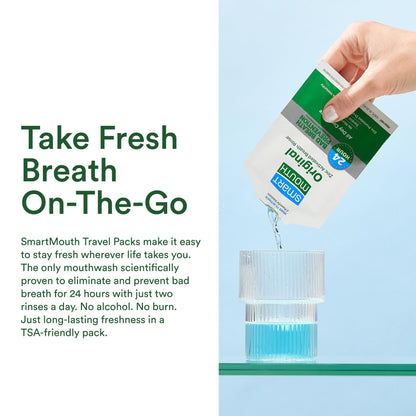 SmartMouth Original Activated Mouthwash – 40 Pack Travel Singles, Fresh Mint