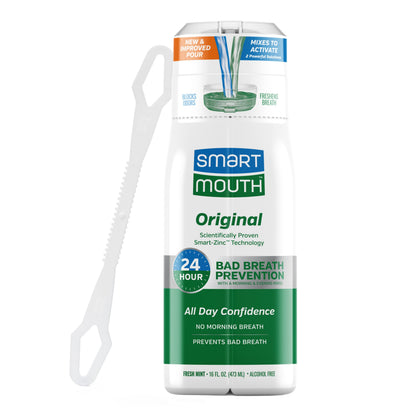 SmartMouth Original Activated Mouthwash & Tongue Cleaner – Bad Breath Support, Mint