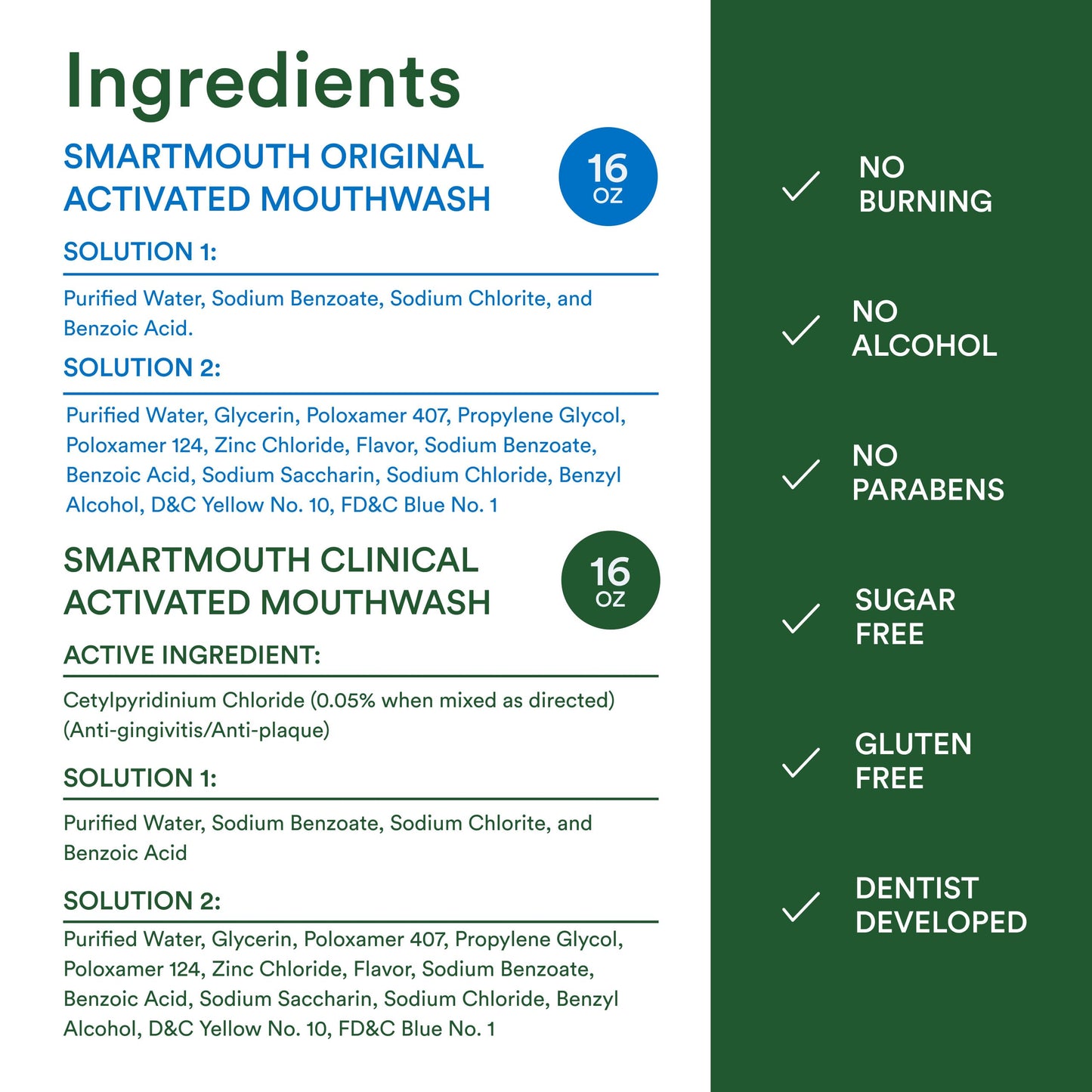 SmartMouth DDS Activated Clinical & Original Mouthwash – Fresh Breath, 16 oz