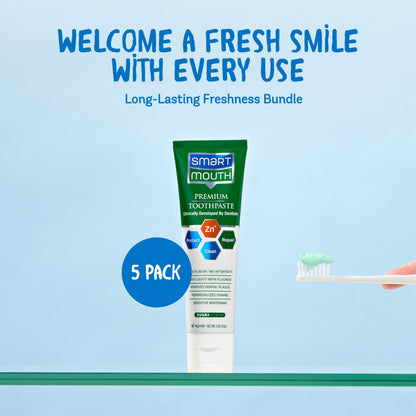 SmartMouth Premium Toothpaste - Elite Oral Health Protection, 6 oz (5 Pack)