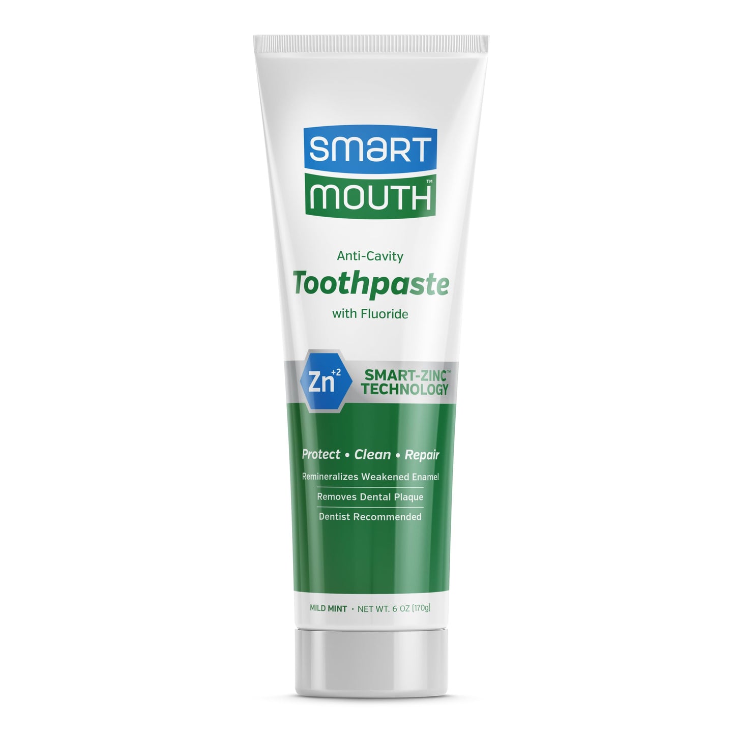 SmartMouth Premium Zinc Ion Toothpaste – Cavity, Enamel & Plaque Protection, 6 oz (1 Pack)
