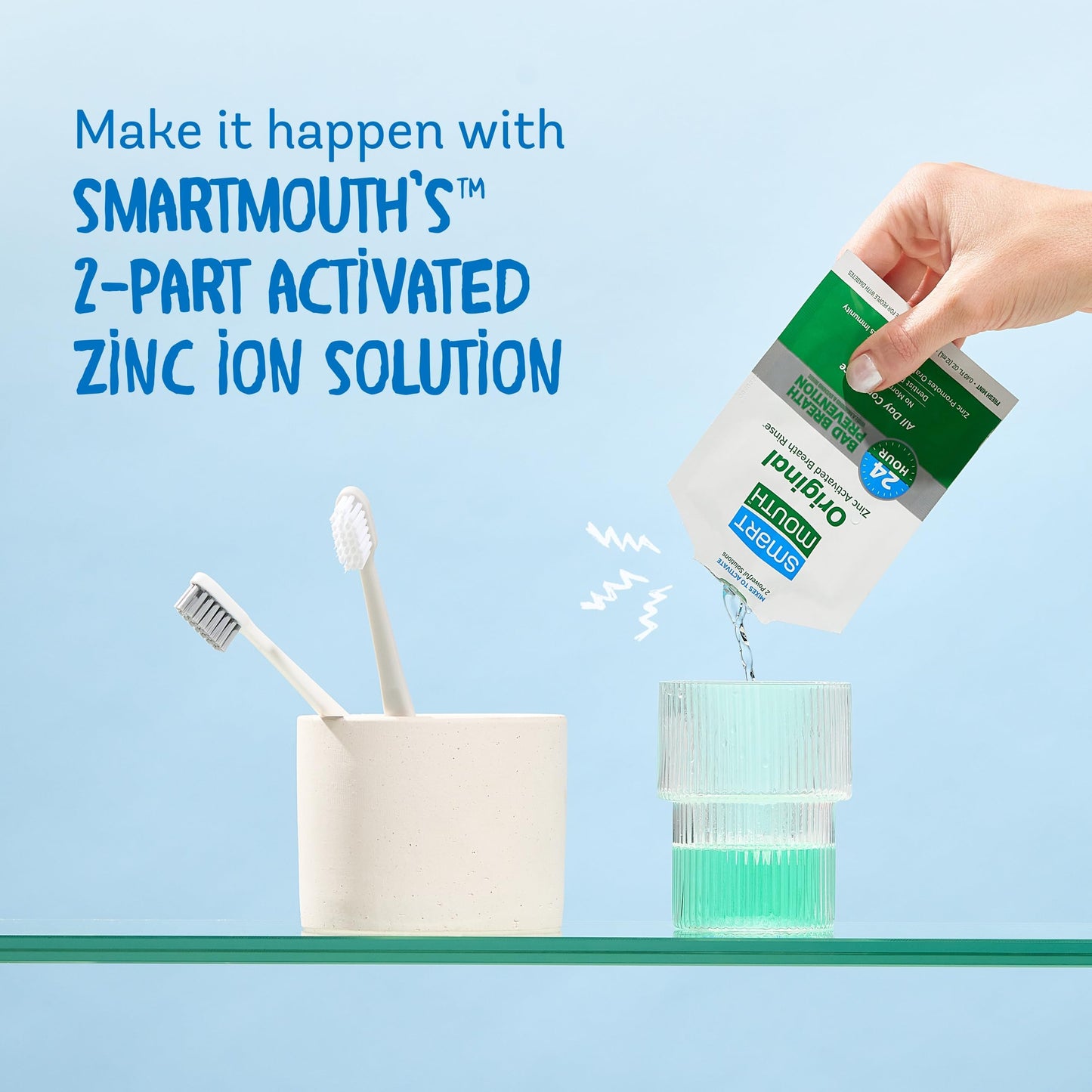 SmartMouth Package: Activated Mouthwash, Dry Mouth Mints 50-Count & Zinc Ion Toothpaste