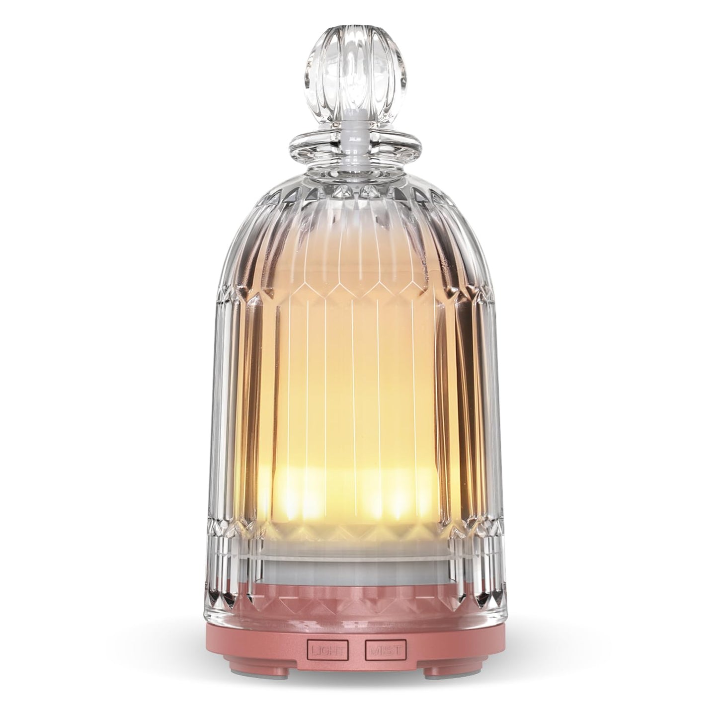 Smartwell Glass Essential Oil Diffuser 120ml – Copper Bottom, 7-Color LED, Auto Shut-Off