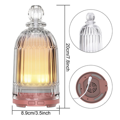 Smartwell Glass Essential Oil Diffuser 120ml – Copper Bottom, 7-Color LED, Auto Shut-Off