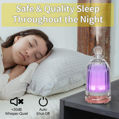 Smartwell Glass Essential Oil Diffuser 120ml – Copper Bottom, 7-Color LED, Auto Shut-Off