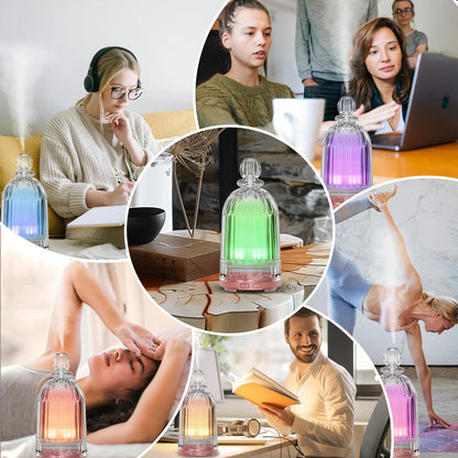 Smartwell Glass Essential Oil Diffuser 120ml – Copper Bottom, 7-Color LED, Auto Shut-Off