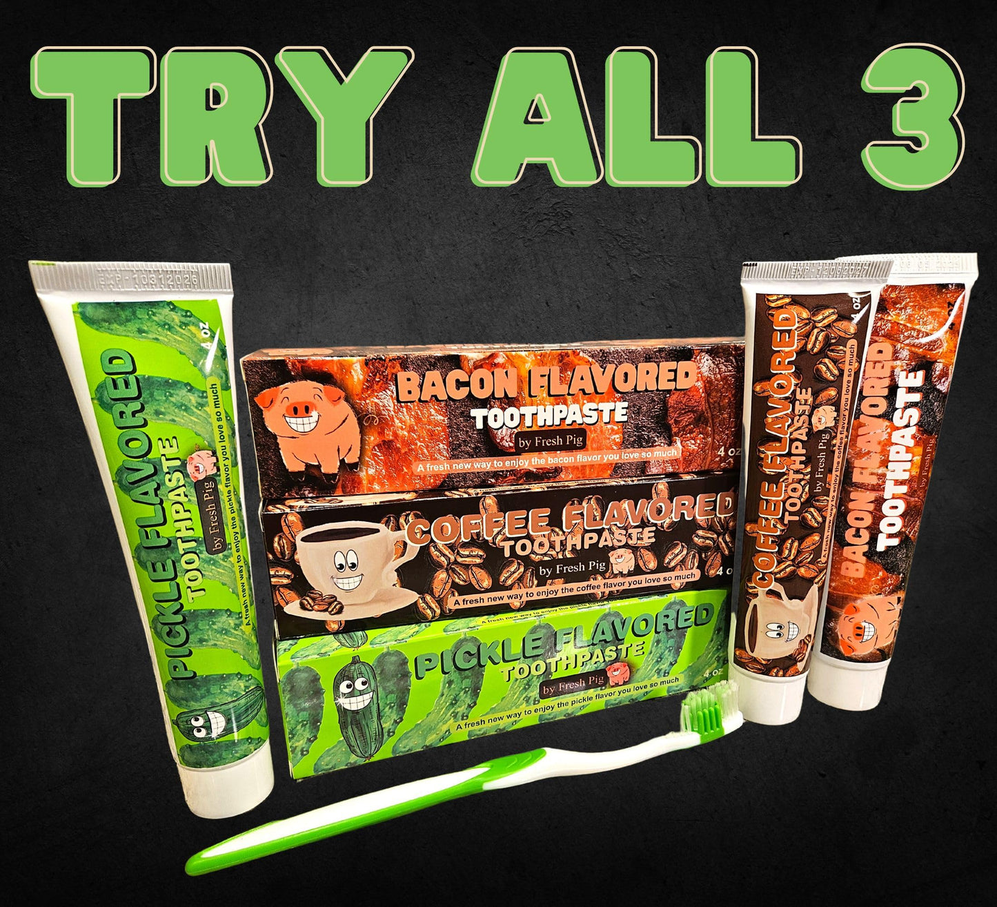 Fresh Pig Bacon Toothpaste – Funny Gag Gift for Bacon Lovers (Fluoride Free)
