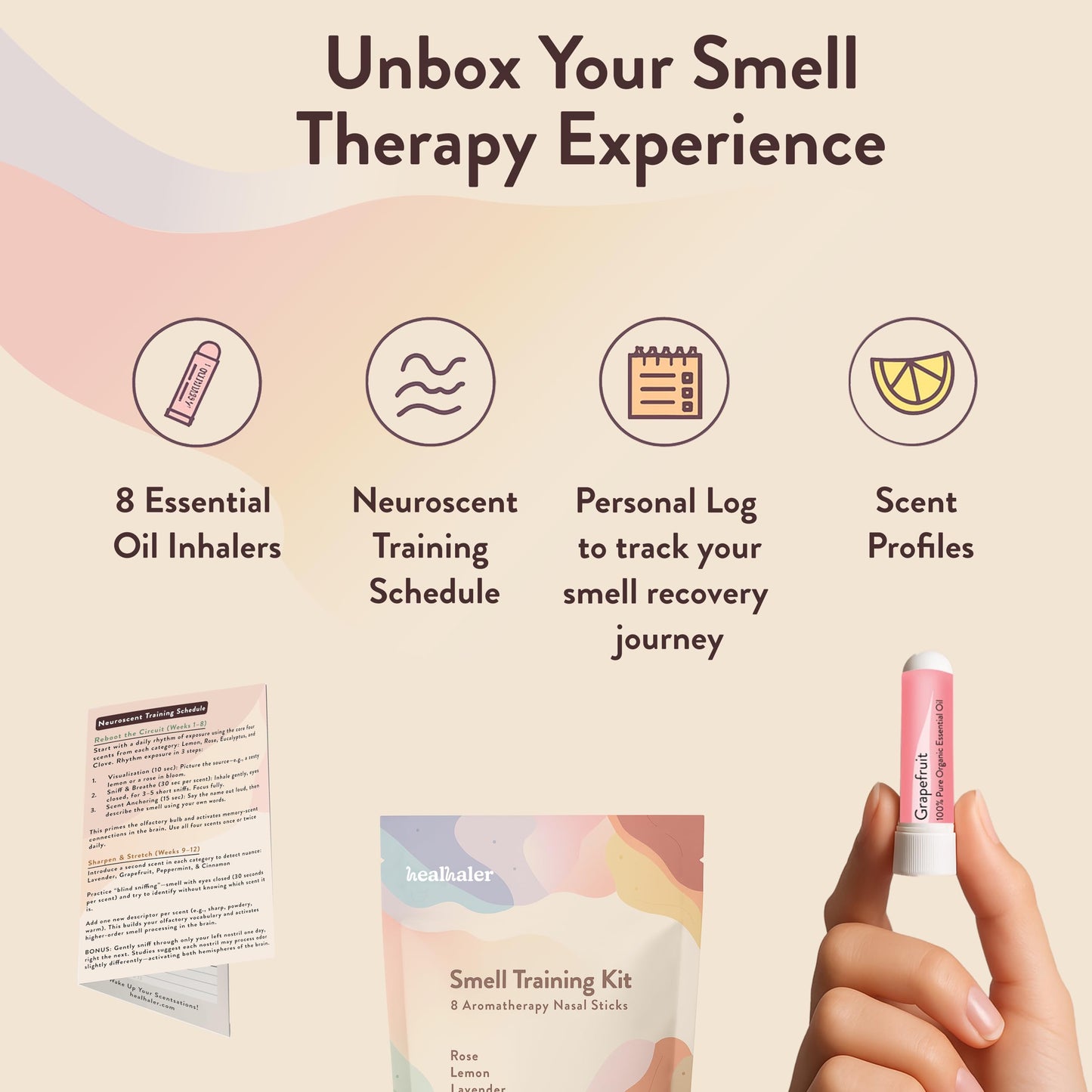 Smell Training Kit - Restore Sense of Smell & Taste | 8 Scents | Made in USA