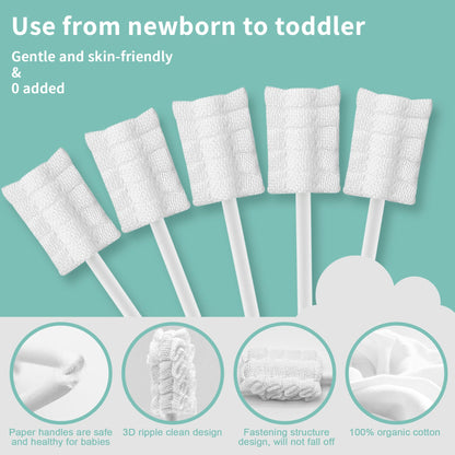 SmilBoxy 105-Piece Baby Tongue Cleaner + 2 Finger Toothbrush Set | 0-36 Months