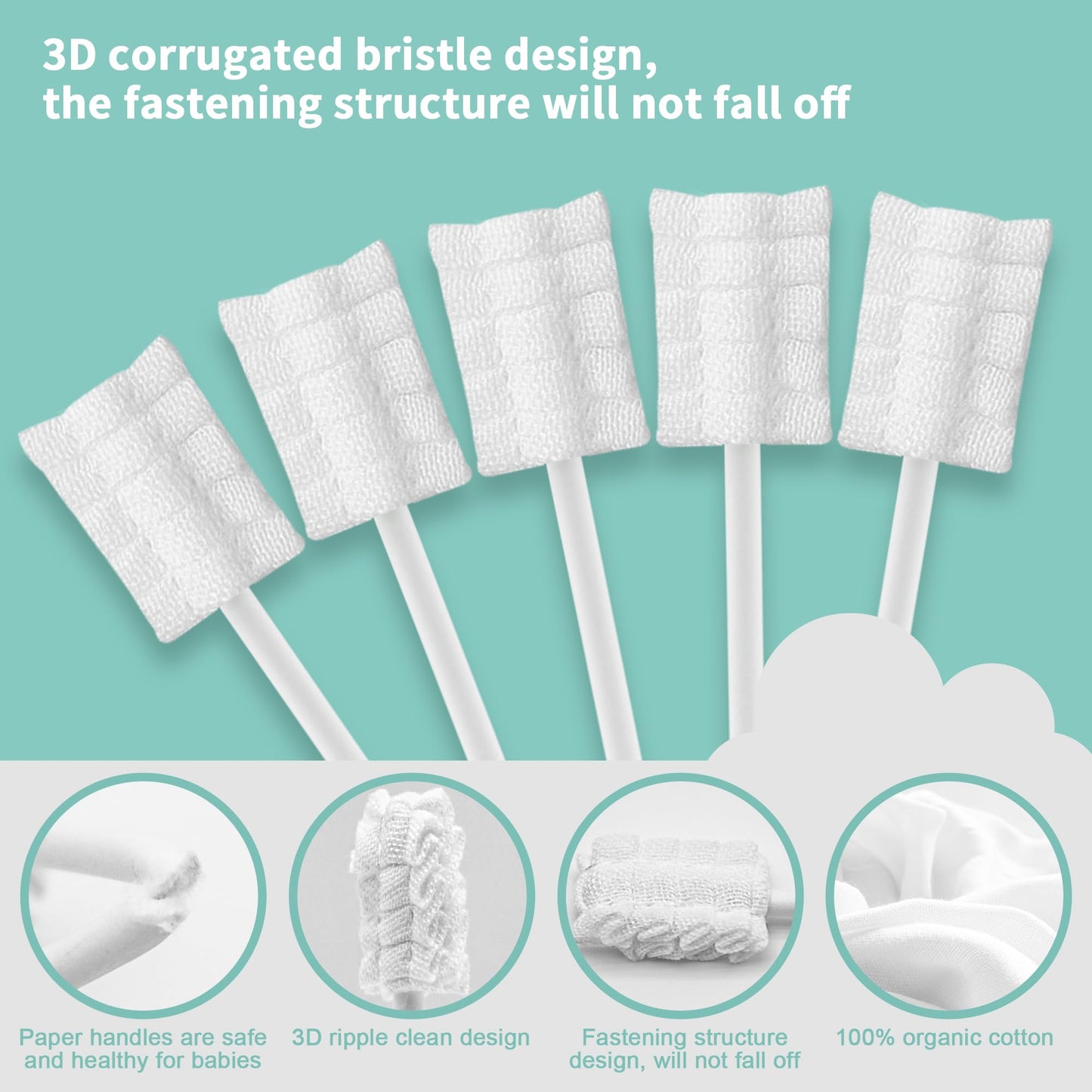 SmilBoxy 42PCS Baby Tongue Cleaner Kit & Finger Toothbrush, 0-36 Months