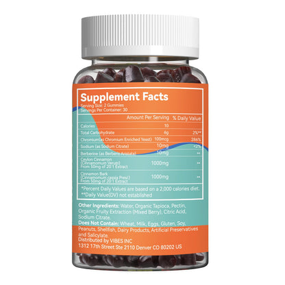 SmildeHeal Sugar Free Ceylon Cinnamon Gummies 2000MG – Vegan, Non-GMO, 60 Gummies
