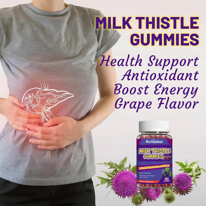 SmildeHeal Milk Thistle Gummies – 1000mg Extract, Liver Detox, Antioxidant Support, Vegan, Non-GMO, Gluten-Free | 60 Count
