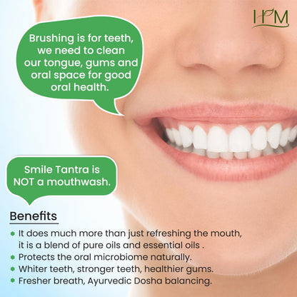 Smile Tantra Oral Wellness Oil for Oil Pulling – Fresh Breath, Teeth Whitening & Gum Care | Licorice, Cinnamon & Clove in Sesame Oil | Alcohol-Free 8.45 fl oz