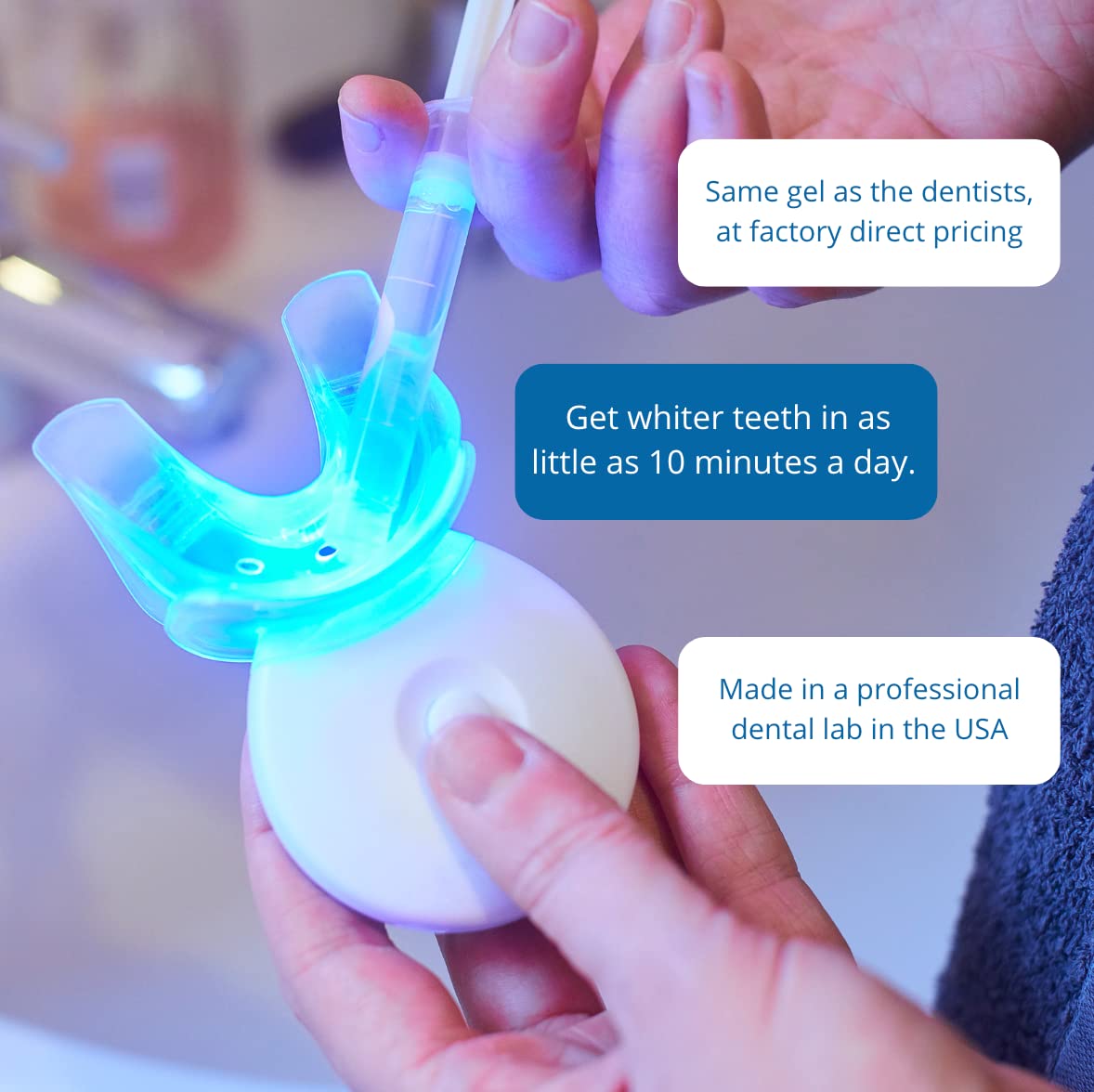 Smile Titan Teeth Whitening Kit with LED Light - 3% Carbamide Peroxide (5-Piece Set)