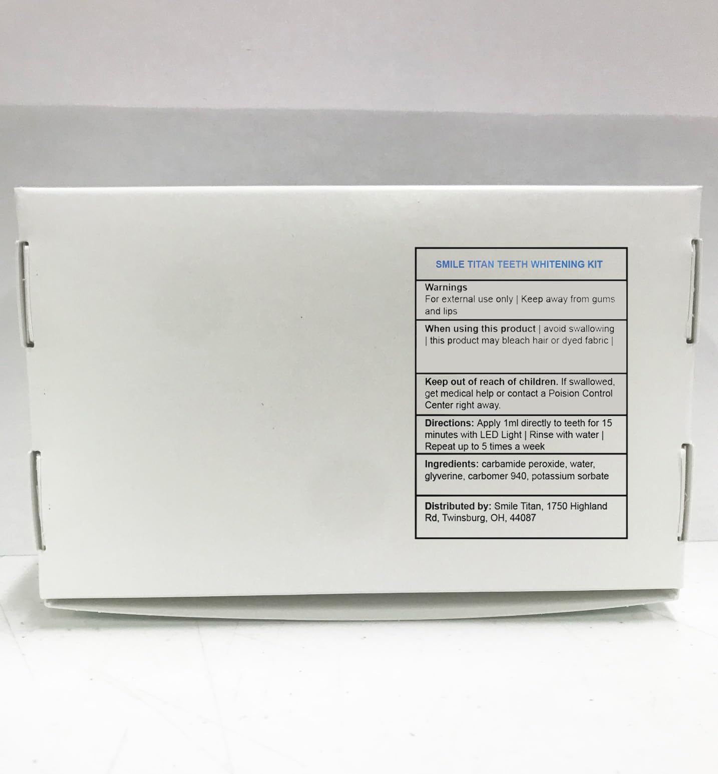 Smile Titan Teeth Whitening Kit with LED Light - 3% Carbamide Peroxide (5-Piece Set)