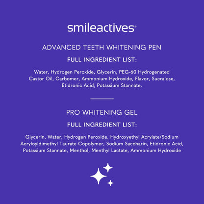 Smileactives Teeth Whitening Kit – Complete At-Home Whitening, Travel Size, 30-Day Kit