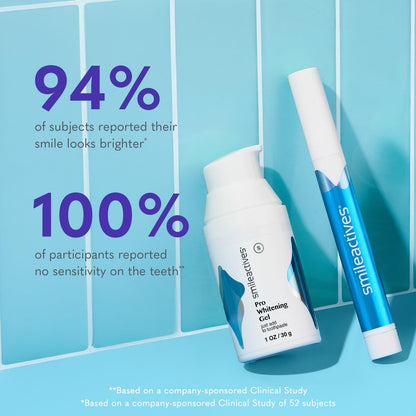 Smileactives Teeth Whitening Kit – Complete At-Home Whitening, Travel Size, 30-Day Kit