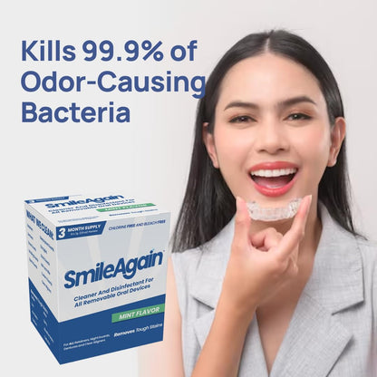 SmileAgain Retainer Cleaner – 12 Pack (3 Month Supply) Mint Flavor