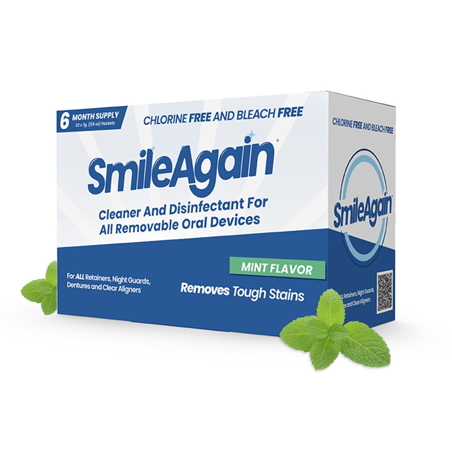 SmileAgain Retainer Cleaner – 180-220 Cleanings, 22-Pack Mint for Dentures, Aligners & Mouth Guards