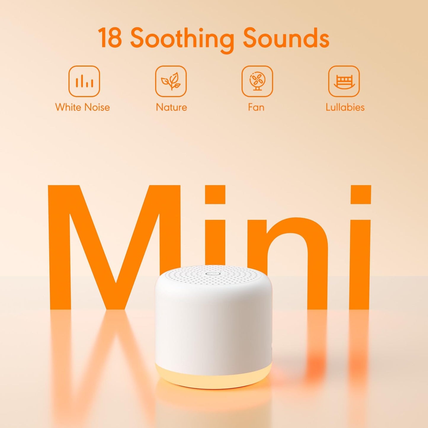 SMILEBOP White Noise Machine with Night Light — Portable, 18 Soothing Sounds, Memory Timer
