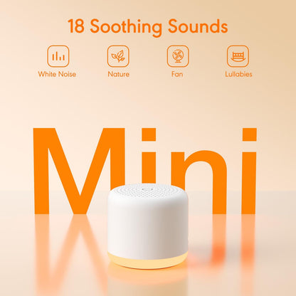 SMILEBOP White Noise Machine with Night Light — Portable, 18 Soothing Sounds, Memory Timer