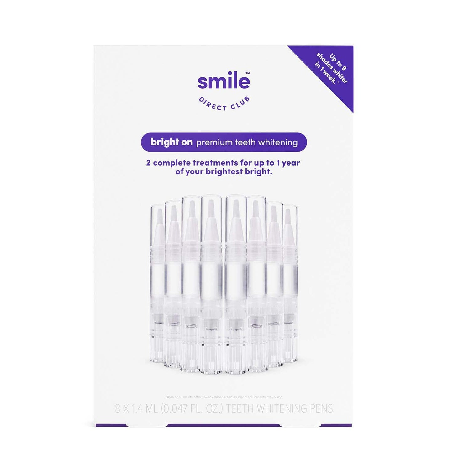 SmileDirectClub Teeth Whitening Kit - 8 1.4ml Gel Pens, Professional Strength, Pain Free & Enamel Safe