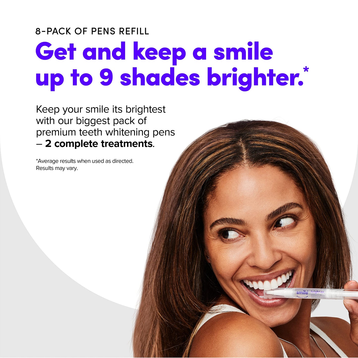 SmileDirectClub Teeth Whitening Kit - 8 1.4ml Gel Pens, Professional Strength, Pain Free & Enamel Safe