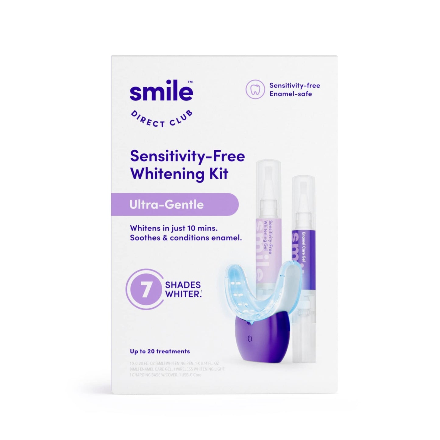 SmileDirectClub Ultra-Gentle Sensitivity-Free Teeth Whitening Kit with Wireless 20-LED Light