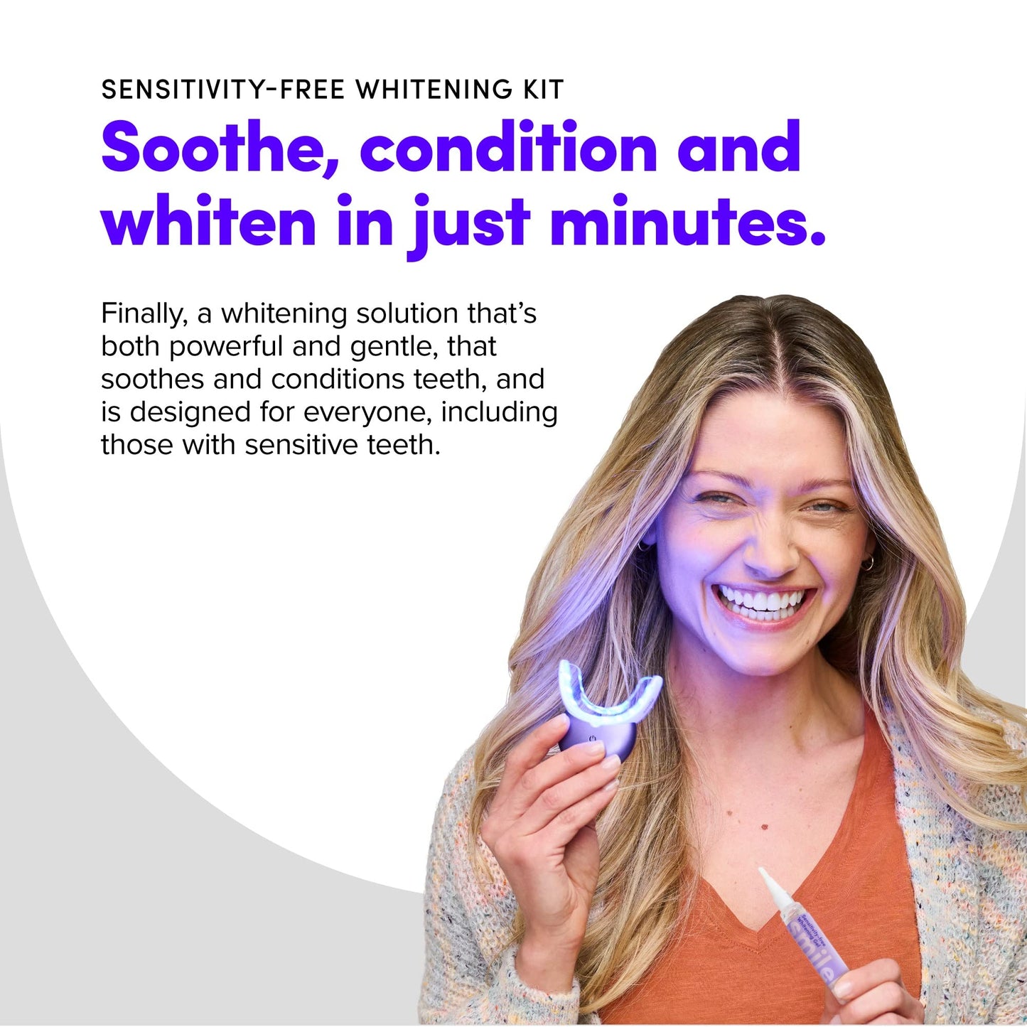 SmileDirectClub Ultra-Gentle Sensitivity-Free Teeth Whitening Kit with Wireless 20-LED Light