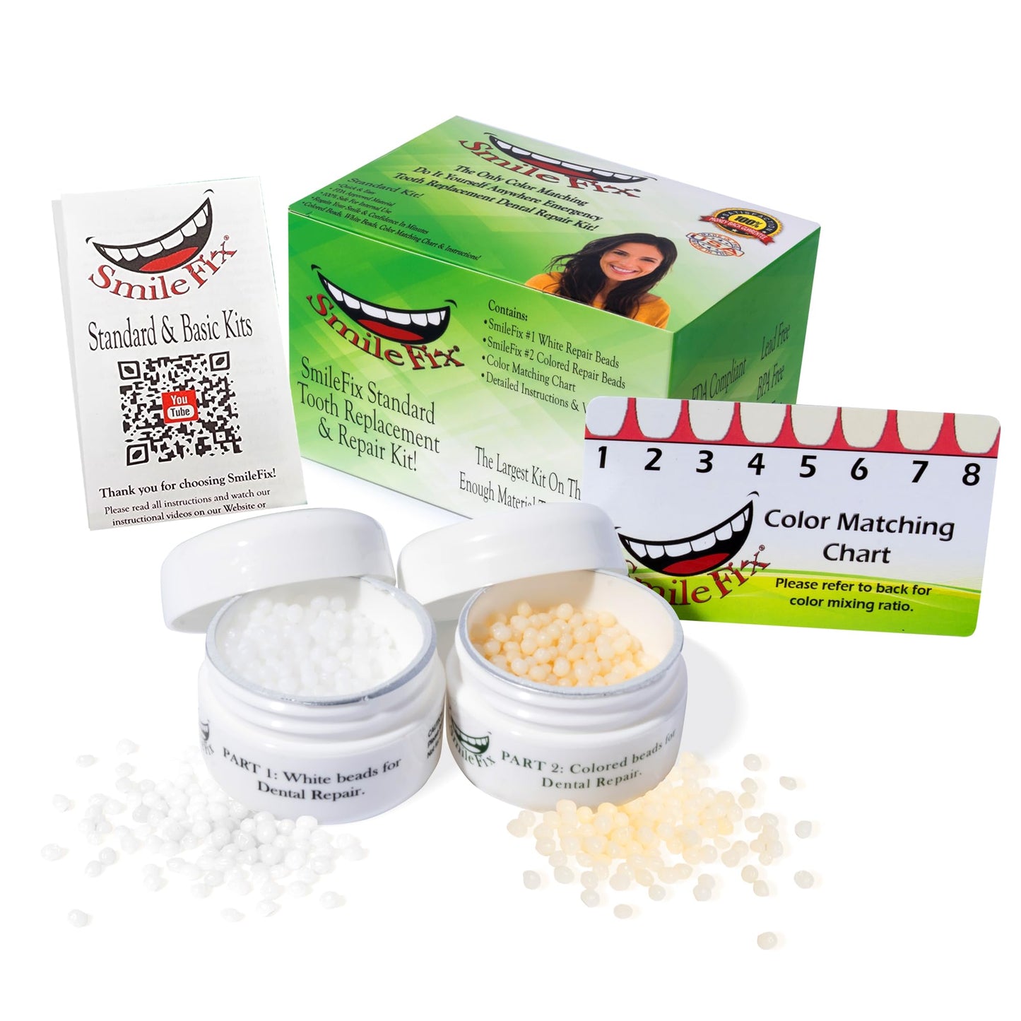 SmileFix Standard Dental Repair Kit – Color Matching Compound for Damaged Teeth
