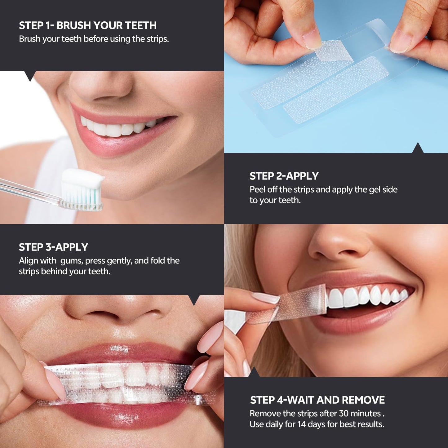 SmileFreshness Teeth Whitening Strips – 14-Day Clinically Proven Whitening with Enamel Care (Coconut)