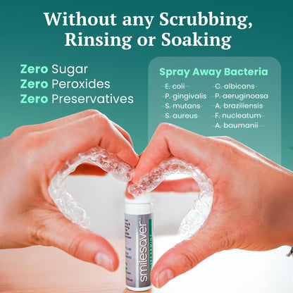 Smilesaver Retainer Cleaner - 30-Second Minty Spray for Aligners & Dentures