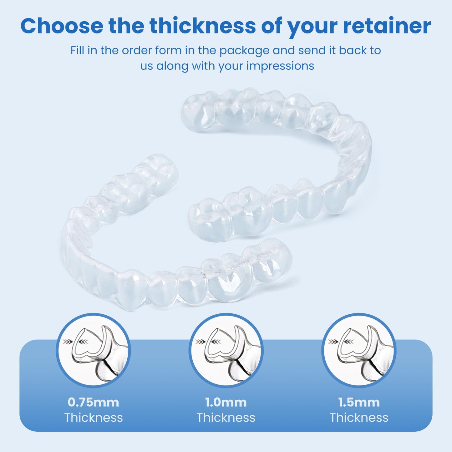 SMILESEEK Clear Retainers (2 Sets) – Upper & Lower BPA & Latex-Free DIY At-Home Retainer Kit