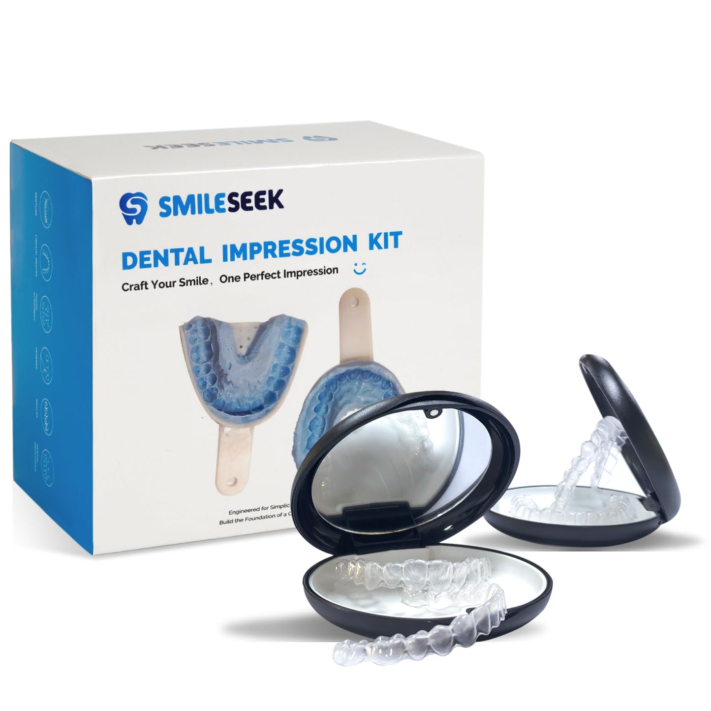 SMILESEEK Clear Retainers (2 Sets) – Upper & Lower BPA & Latex-Free DIY At-Home Retainer Kit