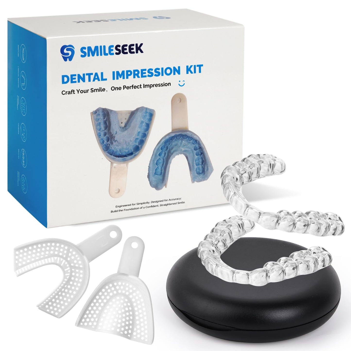 SMILESEEK Clear Night Guard for Teeth Grinding & Clenching – BPA-Free Sleep Guard (Adults & Teens)