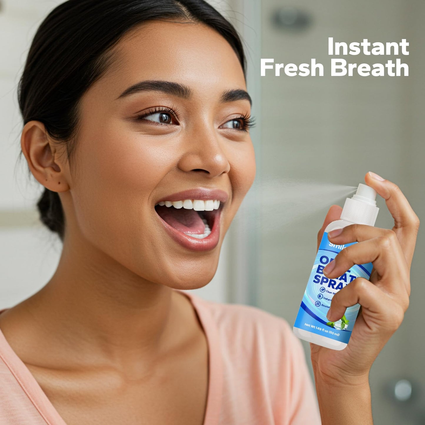 SmileShark Fresh Breath Spray (2 Pack) – Alcohol-Free, Sugar-Free Mouth Moisturizer for Dry Mouth | Travel Size 1.69 oz